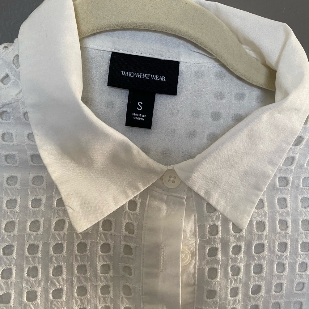 White cotton dress size S - Picture 3 of 4